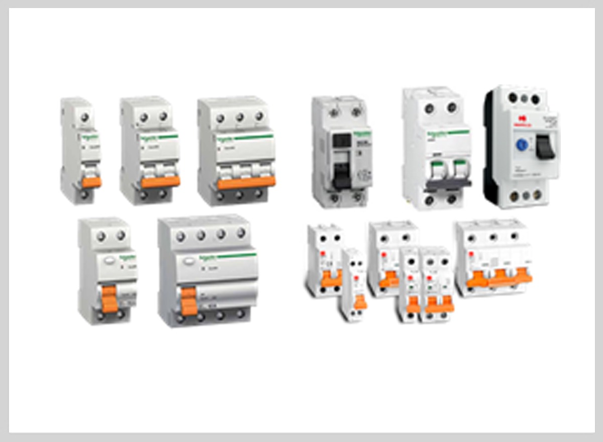 mcb, elcb,rccb, rcbo and isolators